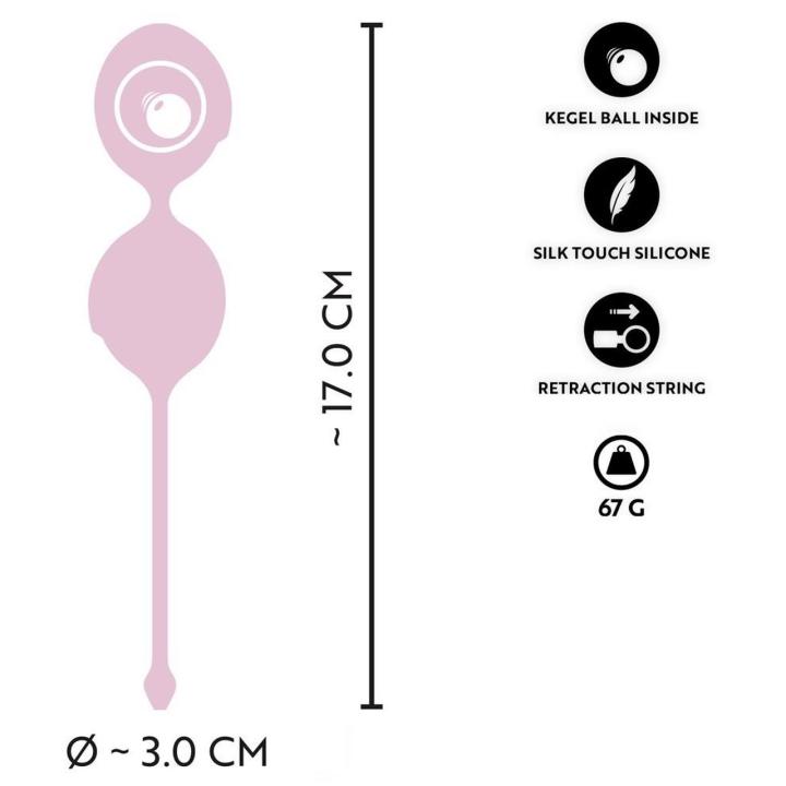 Różowe podwójne kulki gejszy z ruchomymi ciężarkami 17 cm