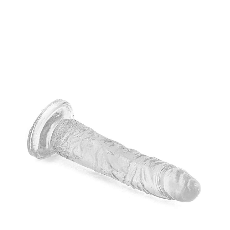 Bezbarwne żelowe dildo bez jąder – 18 cm