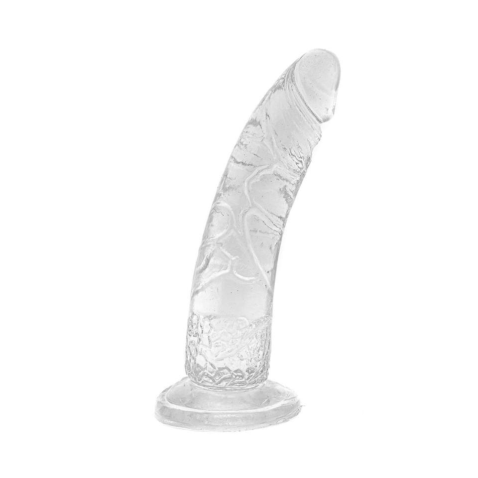 Bezbarwne żelowe dildo bez jąder – 18 cm