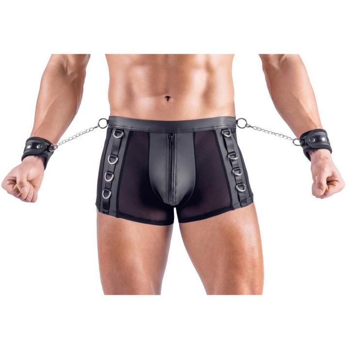 Bokserki męskie z kajdankami i otwartym tyłem