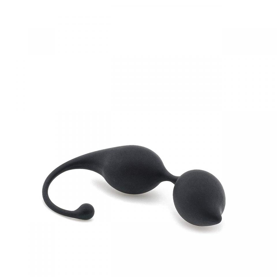Czarne stożkowe kulki gejszy do stymulacji waginalno-analnej - 67 g