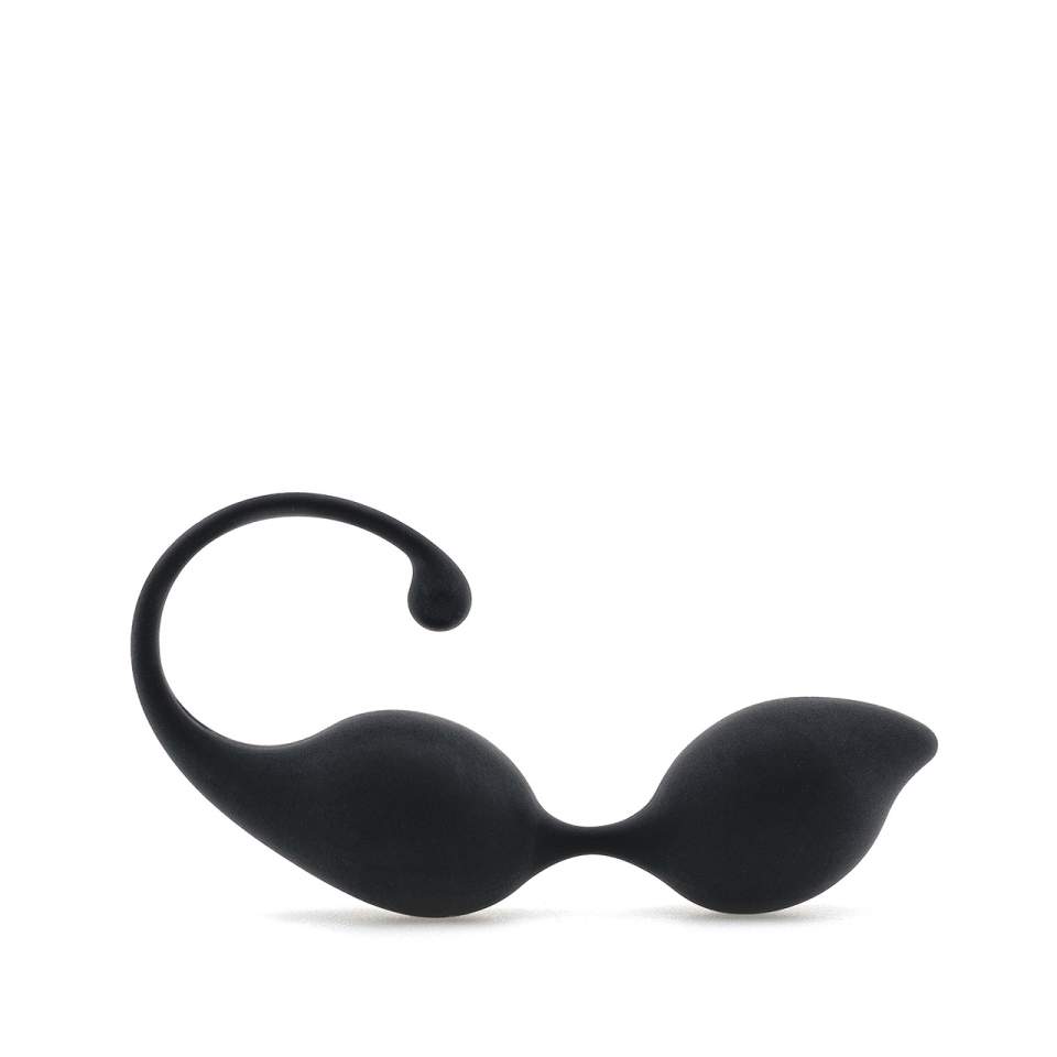 Czarne stożkowe kulki gejszy do stymulacji waginalno-analnej – 67 g