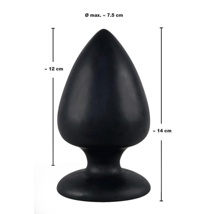 Duży plug analny z przyssawką 14 cm silikonowy czarny