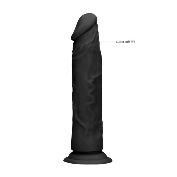 Realistyczne dildo 17 cm z przyssawką i bazą do strap-on, miękkie TPE