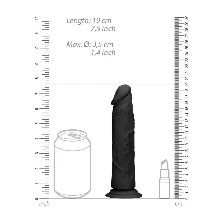 Realistyczne dildo 17 cm z przyssawką i bazą do strap-on, miękkie TPE