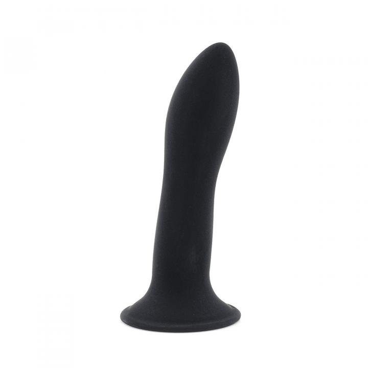 Małe termoaktywne dildo w czarnym kolorze z przyssawką