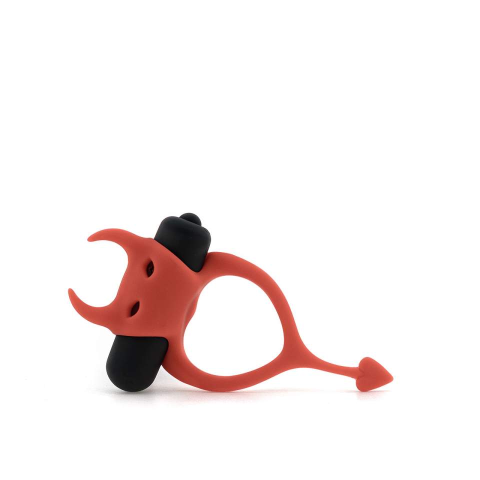 Czerwony wibracyjny pierścień erekcyjny w kształcie diabełka – 3,2 cm