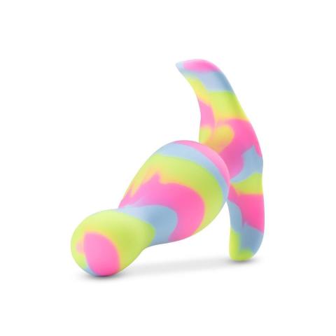 Silikonowy plug analny 8,9 cm z podwójną krzywizną i stabilną podstawą