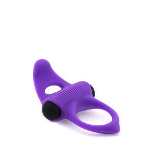 Fioletowy silikonowy pierścień erekcyjny z wibracjami - średnica 3 cm