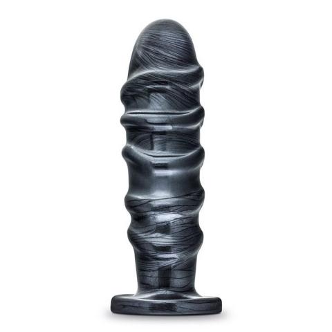Duży plug analny z przyssawką 27,9 cm czarny metaliczny