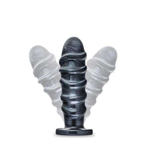 Duży plug analny z przyssawką 27,9 cm czarny metaliczny