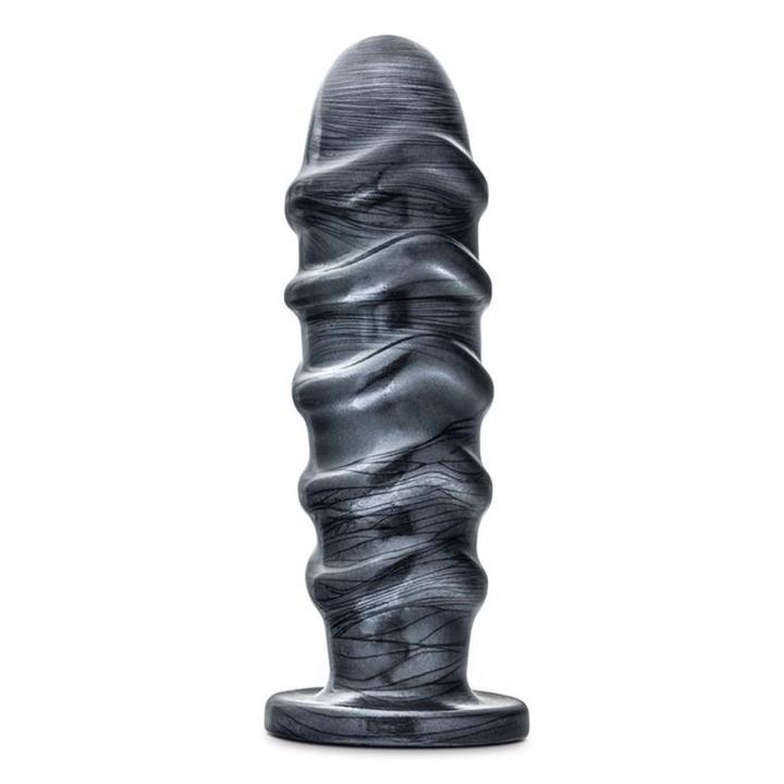 Duży plug analny z przyssawką 27,9 cm czarny metaliczny