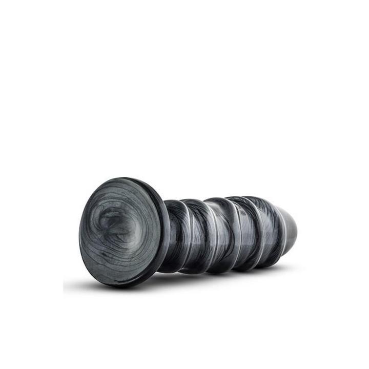 Duży plug analny z przyssawką 27,9 cm czarny metaliczny