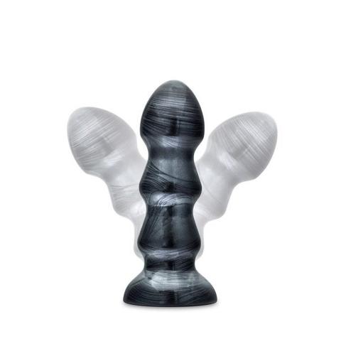 Czarny plug analny z przyssawką 17,7 cm – segmentowany