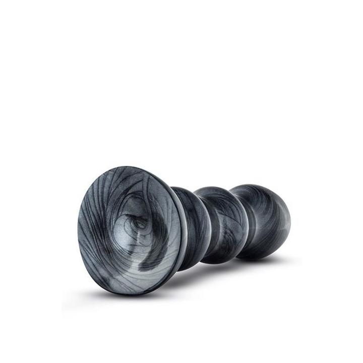 Czarny plug analny z przyssawką 17,7 cm – segmentowany