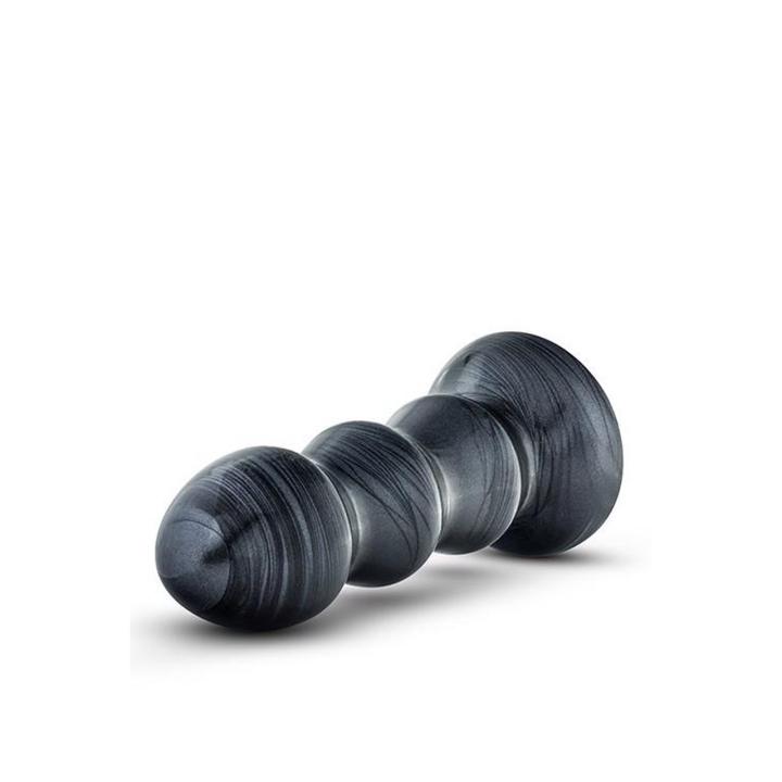Czarny plug analny z przyssawką 17,7 cm – segmentowany