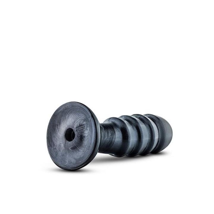 Duży plug analny z przyssawką 19 cm czarny metaliczny