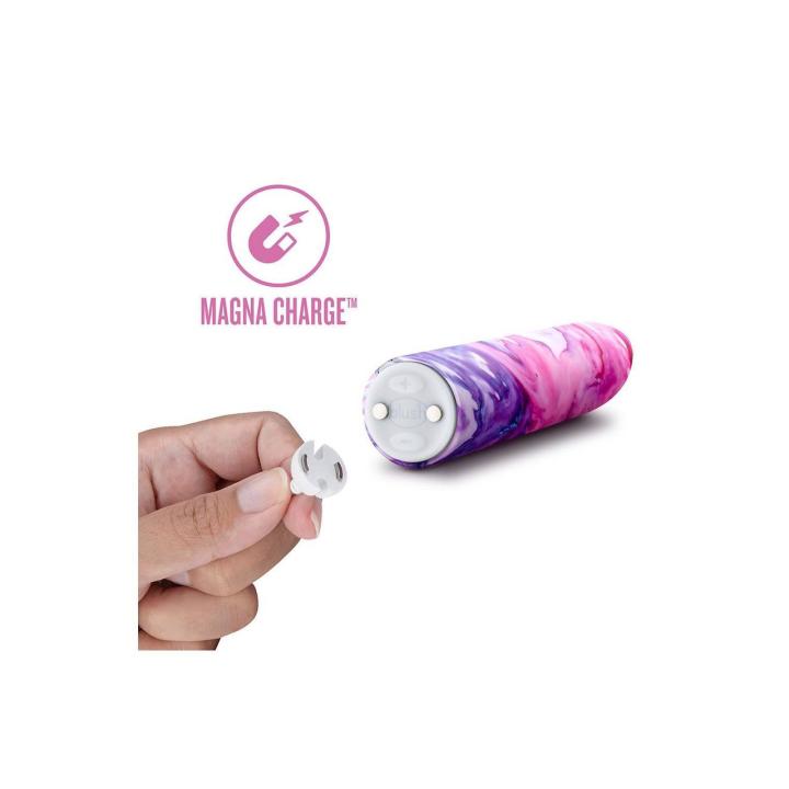 Liliowy mini wibrator 10,1 cm z 10 trybami, wodoodporny IPX7, USB