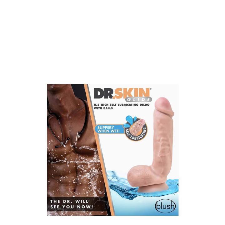 Samonawilżające dildo z cyber skóry 21,5 cm z przyssawką do uprzęży