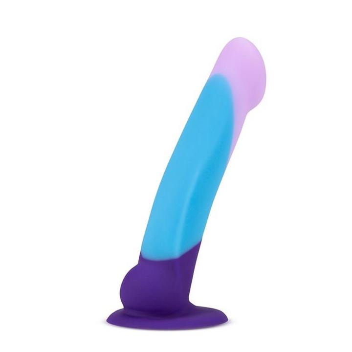 Fioletowe dildo 16,5 cm z przyssawką i silikonem premium do punktu g i prostaty