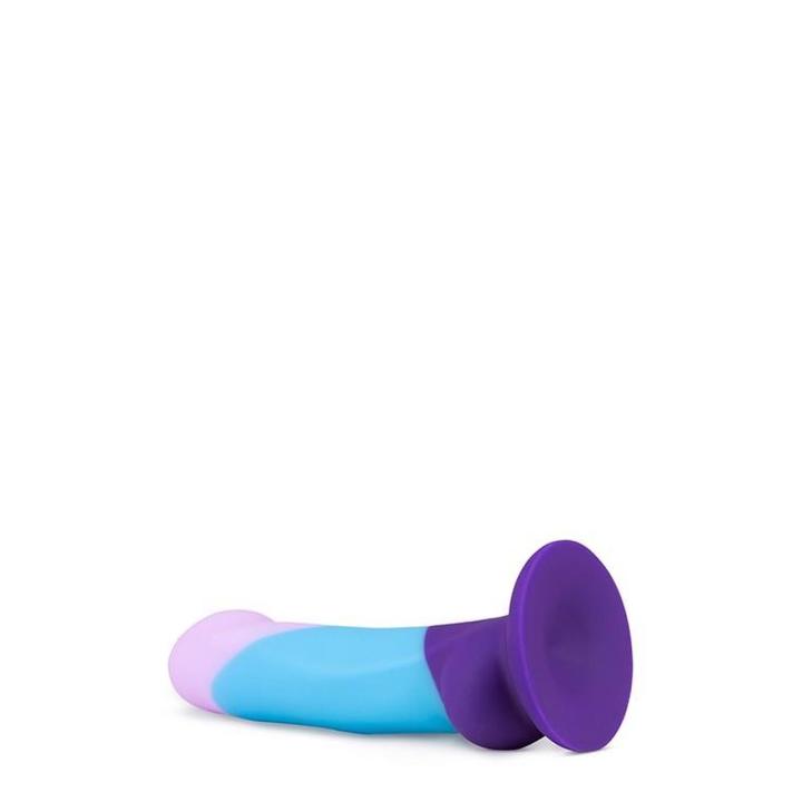 Fioletowe dildo 16,5 cm z przyssawką i silikonem premium do punktu g i prostaty