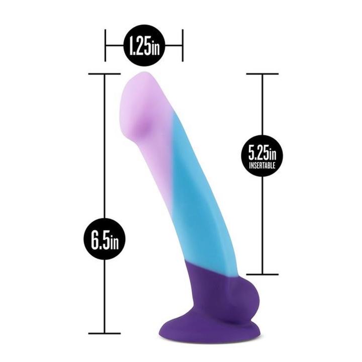 Fioletowe dildo 16,5 cm z przyssawką i silikonem premium do punktu g i prostaty