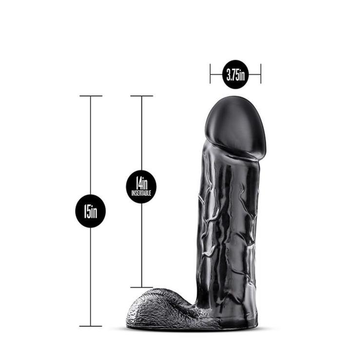 Gigantyczne czarne dildo 38,1 cm – wyjątkowo grube i realistyczne