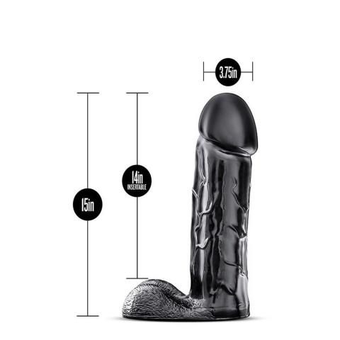 Gigantyczne czarne dildo 38,1 cm – wyjątkowo grube i realistyczne