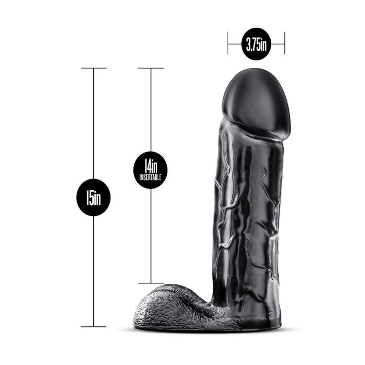 Gigantyczne czarne dildo 38,1 cm – wyjątkowo grube i realistyczne