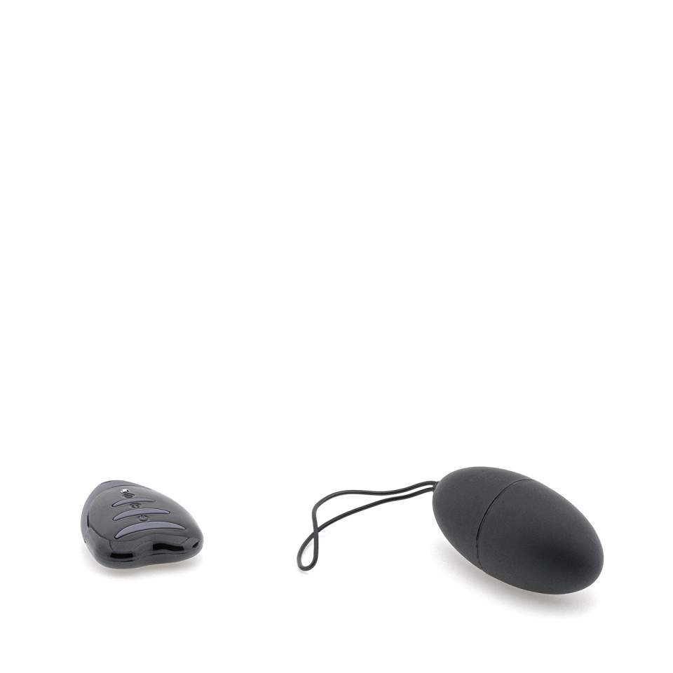 Czarne wibrujące jajeczko z pilotem do zdalnego sterowania