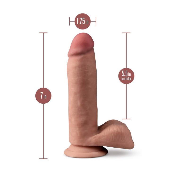 Realistyczne dildo z regulowanym trzonem i przyssawką 17,7 cm mocha