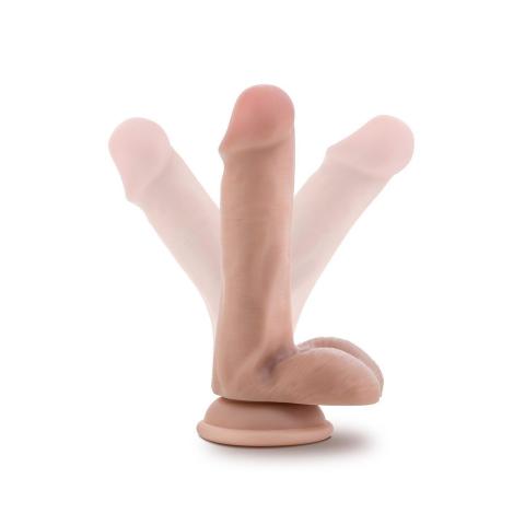 Realistyczne dildo 16,5 cm z przyssawką i pozowalnym trzonem wanilia