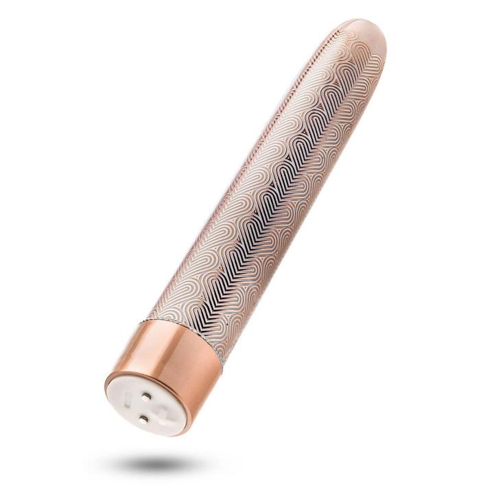 Smukły wibrator 17,8 cm rose gold ładowany USB wodoodporny IPX7