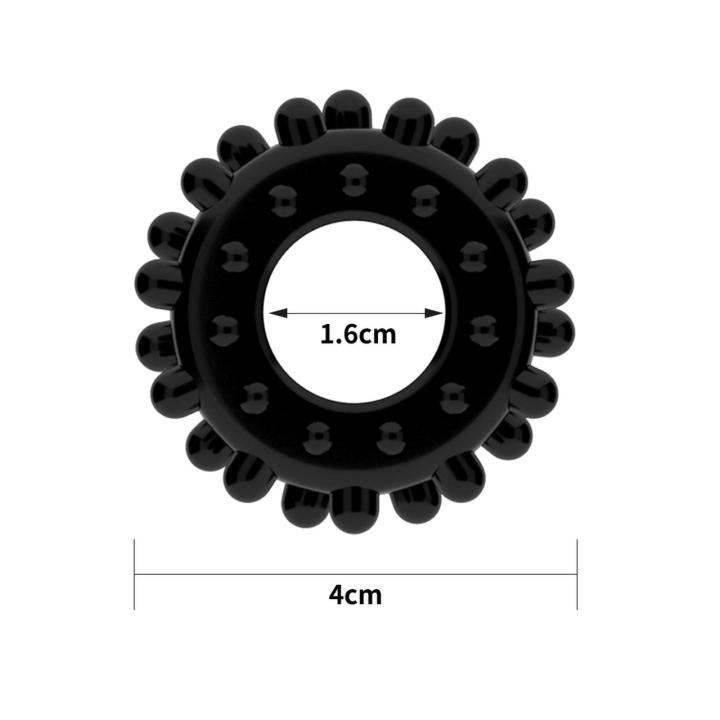 Czarny pierścień erekcyjny bez wibracji TPE 2–4 cm