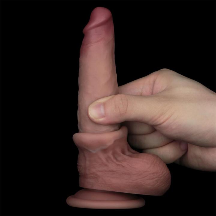 Realistyczne dildo 17,5 cm sliding skin dual density z silikonu medycznego