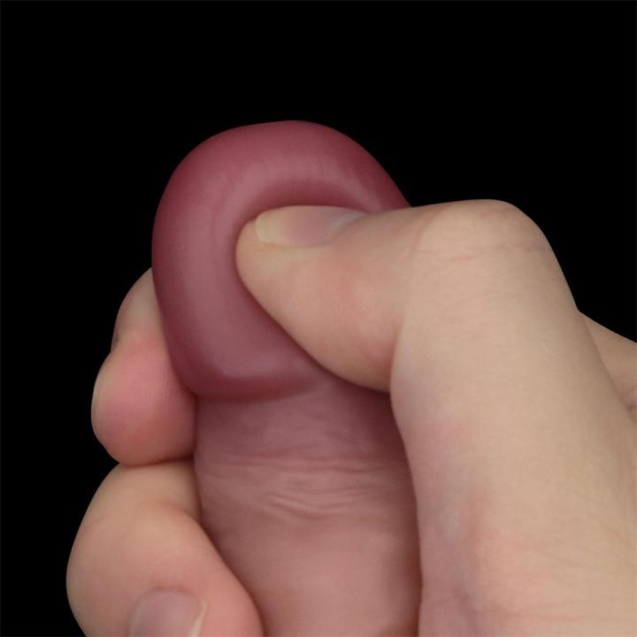 Realistyczne dildo 19,1 cm sliding skin - silikon medyczny dual density