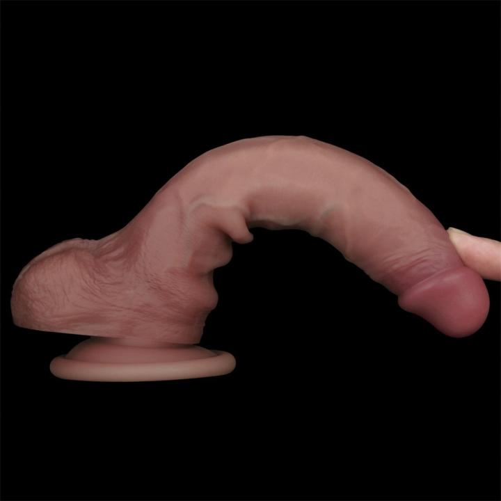 Realistyczne dildo 19,1 cm sliding skin - silikon medyczny dual density