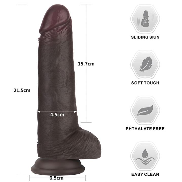 Realistyczne dildo 21,6 cm sliding skin z silikonu medycznego czarne