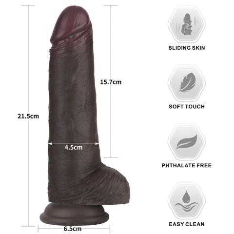 Realistyczne dildo 21,6 cm sliding skin z silikonu medycznego czarne