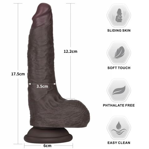 Realistyczne dildo 17,8 cm dual density z silikonu medycznego czarne