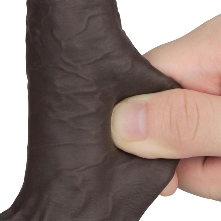 Realistyczne dildo 17,8 cm dual density z silikonu medycznego czarne