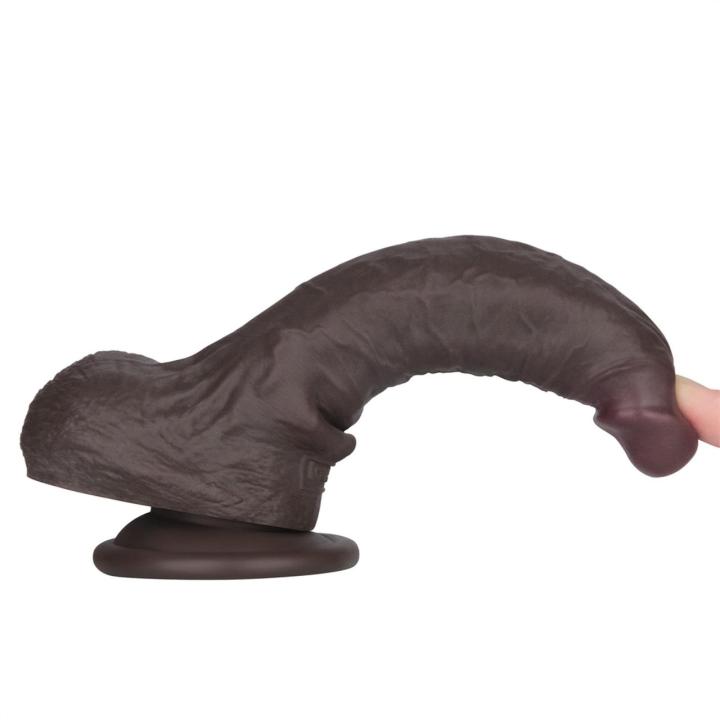Realistyczne dildo 17,8 cm dual density z silikonu medycznego czarne