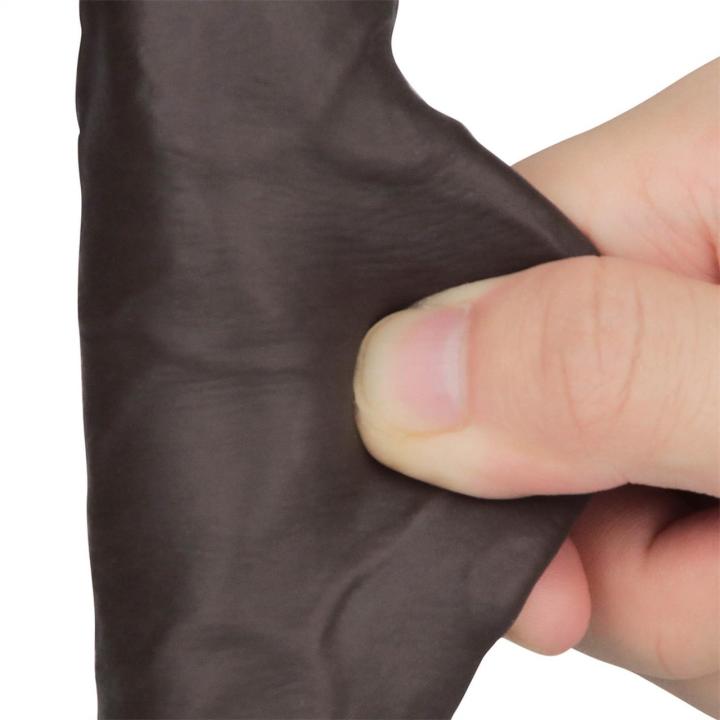 Realistyczne dildo 19,1 cm czarne - silikon medyczny dual density
