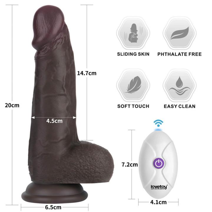 Realistyczny wibrator 20,3 cm z pilotem i 10 trybami wibracji czarny