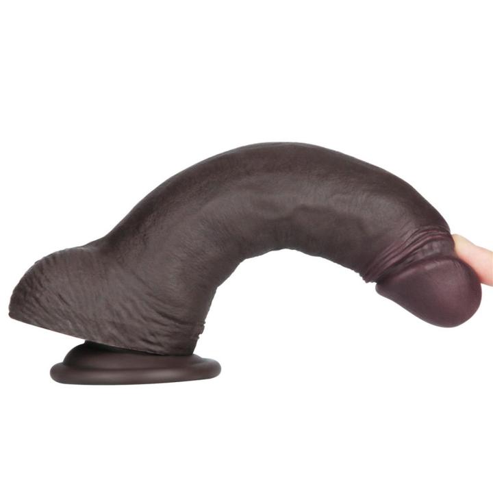 Realistyczne dildo wibrujące 21,6 cm z pilotem i powłoką sliding skin