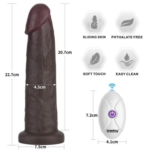 Realistyczny wibrujący dildo 22,9 cm z pilotem i silikonem medycznym