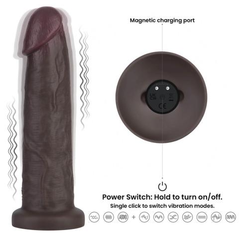 Realistyczny wibrujący dildo 22,9 cm z pilotem i silikonem medycznym