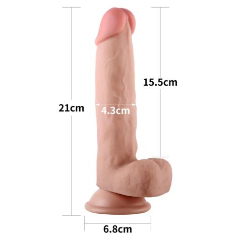 Realistyczne dildo 20,3 cm sliding-skin dual density z TPE