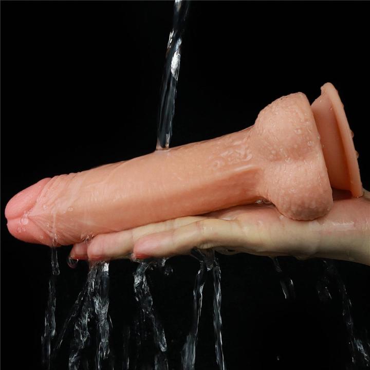 Realistyczne dildo 17,8 cm dual density z przyssawką i sliding skin