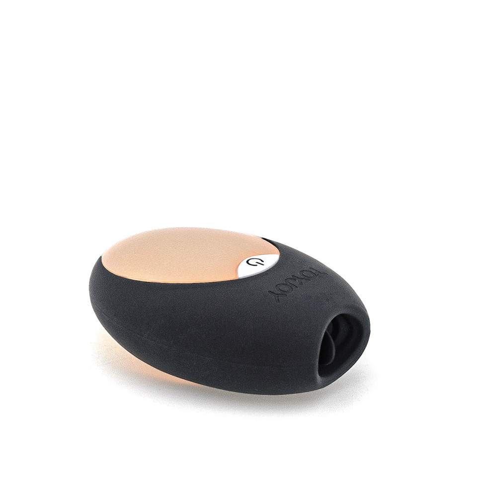 Elegancki czarny masażer łechtaczki imitujący ruch lizania